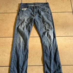 Light wash American Eagle blue mini distressed jeans